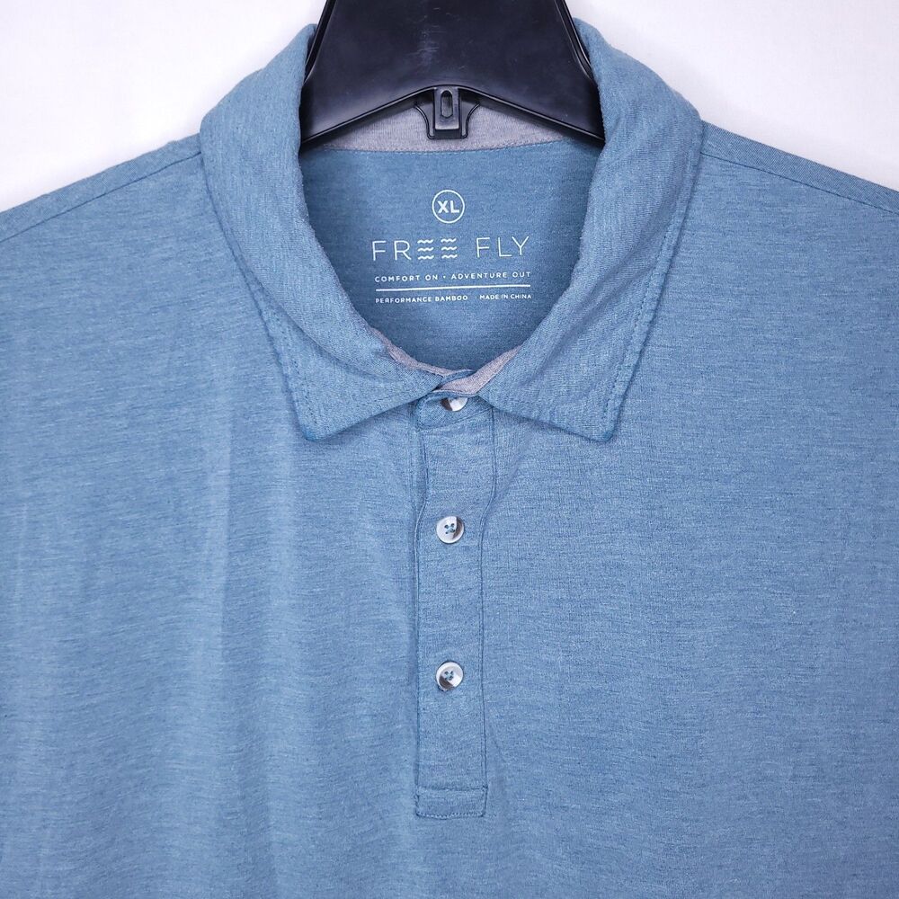 Free Fly Apparel Blue Polo Shirt
